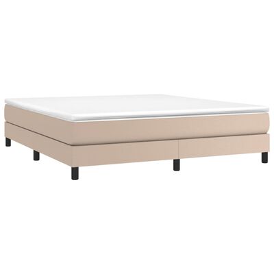 vidaXL Box spring postel s matrací cappuccino 180 x 200 cm umělá kůže