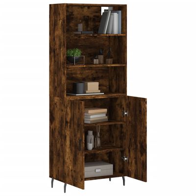 vidaXL Skříň highboard kouřový dub 69,5 x 34 x 180 cm kompozitní dřevo