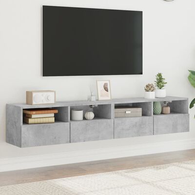 vidaXL Nástěnné TV skříňky 2 ks betonově šedé 80 x 30 x 30 cm kompozit