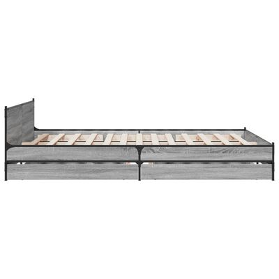 vidaXL Rám postele se zásuvkami šedý sonoma 140 x 200 cm kompozit