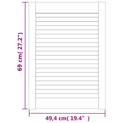 vidaXL Nábytková dvířka lamelový design 69 x 49,4 cm borovice