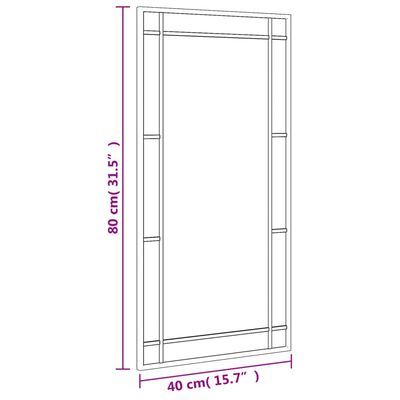 vidaXL Nástěnné zrcadlo černé 40 x 80 cm obdélník železo