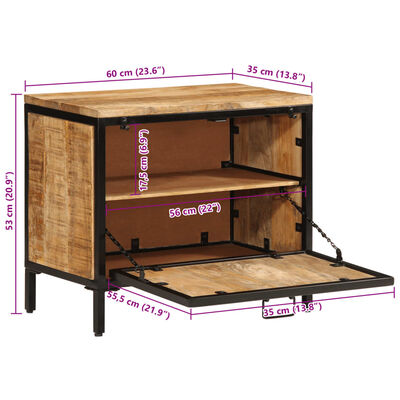 vidaXL Botník 60 x 35 x 53 cm masivní hrubé mangovníkové dřevo