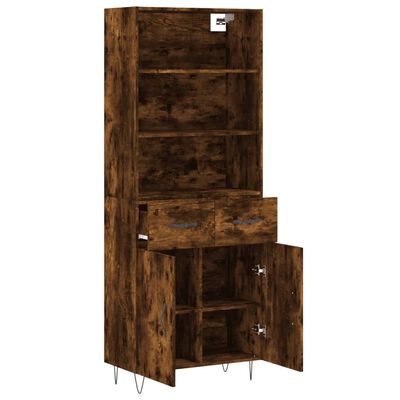 vidaXL Skříň highboard kouřový dub 69,5 x 34 x 180 cm kompozitní dřevo