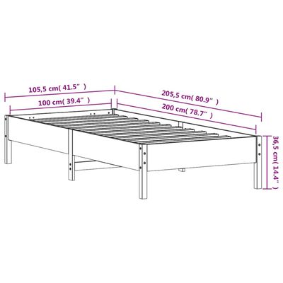 vidaXL Postel bez matrace voskově hnědá 100 x 200 cm masivní borovice