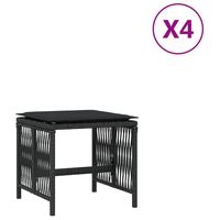 vidaXL Zahradní stoličky s poduškami 4 ks černé 41x41x36 cm polyratan