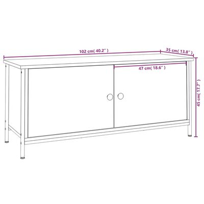 vidaXL TV skříňka s dvířky dub sonoma 102x35x45 cm kompozitní dřevo