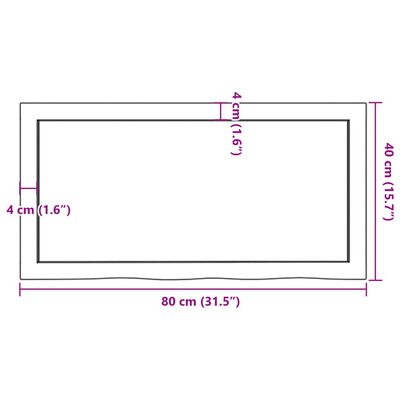 vidaXL Nástěnná police tmavě hnědá 80x40x(2-4)cm ošetřený masivní dub