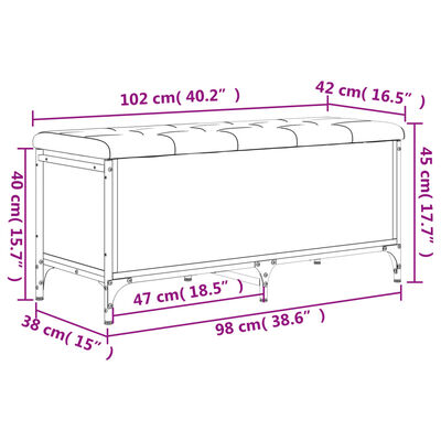 vidaXL Úložná lavice dub sonoma 102 x 42 x 45 cm kompozitní dřevo