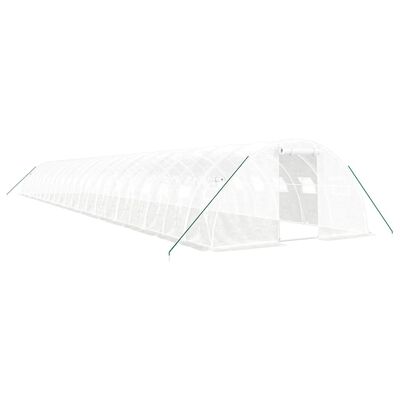 vidaXL Skleník s ocelovým rámem bílý 88 m² 22 x 4 x 2 m