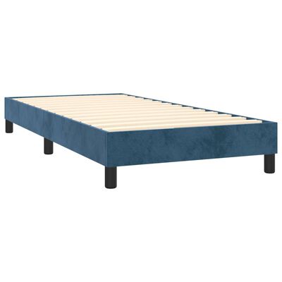 vidaXL Box spring postel s matrací tmavě modrá 90x190 cm samet