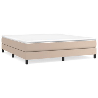 vidaXL Box spring postel s matrací cappuccino 180 x 200 cm umělá kůže