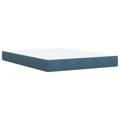 vidaXL Box spring postel s matrací modrá 140 x 190 cm samet