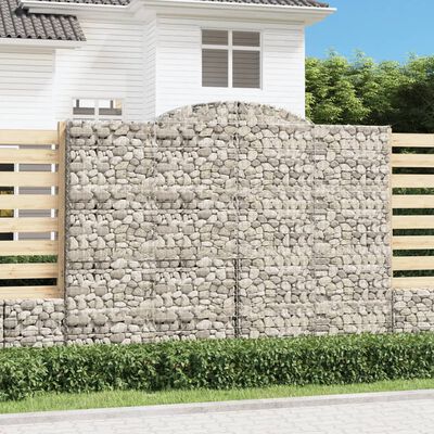 vidaXL Klenutý gabionový koš 300 x 30 x 220/240 cm pozinkované železo