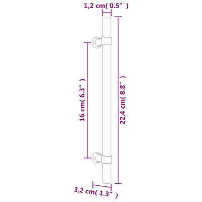 vidaXL Nábytkové úchytky 20 ks černé 160 mm nerezová ocel