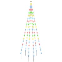 vidaXL Vánoční stromek na stožár 108 barevných LED diod 180 cm