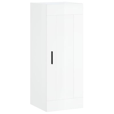 vidaXL Skříň highboard bílá s vysokým leskem 34,5x34x180 cm kompozit