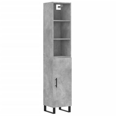 vidaXL Skříň highboard betonově šedá 34,5x34x180 cm kompozitní dřevo