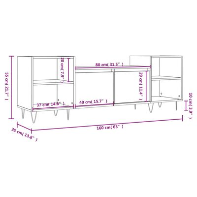 vidaXL TV skříňka šedá sonoma 160x35x55 cm kompozitní dřevo