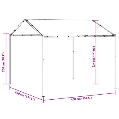 vidaXL Stříška antracitová 4 x 3 m ocel a textil