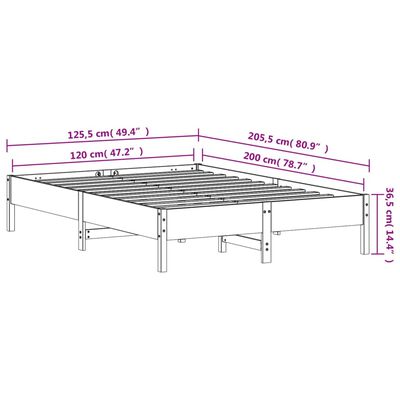 vidaXL Postel bez matrace bílá 120 x 200 cm masivní borovice