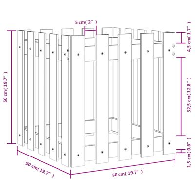 vidaXL Zahradní truhlík plotový design 50x50x50 cm masivní douglaska