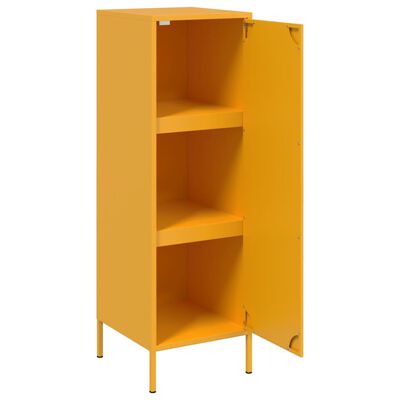 vidaXL Skříň highboard hořčicově žlutá 36 x 39 x 113 cm ocel