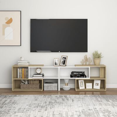 vidaXL TV skříňka bílá a dub sonoma 149 x 30 x 52 cm kompozitní dřevo