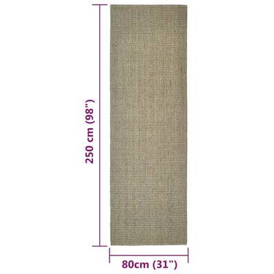 vidaXL Sisalový koberec pro škrabací sloupek taupe 80 x 250 cm