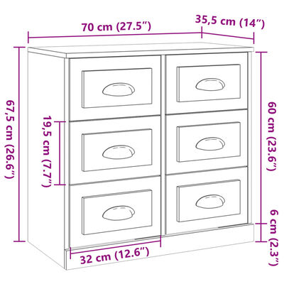 vidaXL Příborník dub sonoma 70 x 35,5 x 67,5 cm kompozitní dřevo