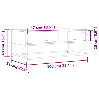 vidaXL Konferenční stolek hnědý dub 100 x 51 x 40 cm kompozitní dřevo