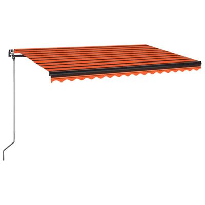 vidaXL Ručně zatahovací markýza 450 x 350 cm oranžovo-hnědá