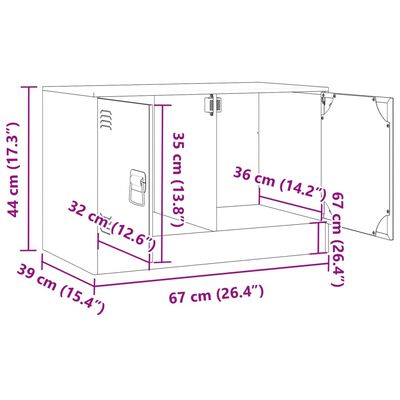 vidaXL TV skříňka olivově zelená 67 x 39 x 44 cm ocel