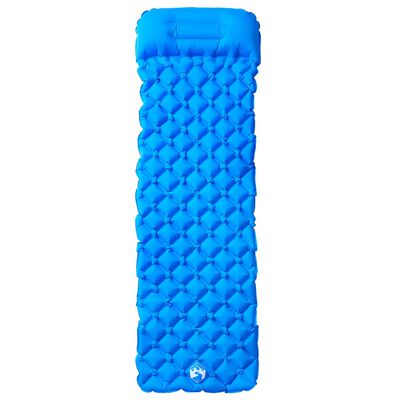 vidaXL Nafukovací kempingová matrace s polštářem pro 1 osobu modrá