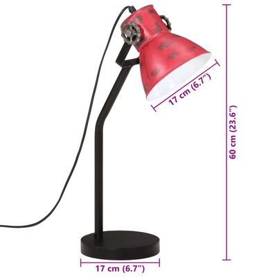 vidaXL Stolní lampa 25 W červená patina 17 x 17 x 60 cm E27