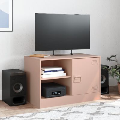 vidaXL TV skříňka růžová 67 x 39 x 44 cm ocel