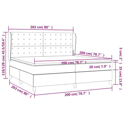 vidaXL Box spring postel s matrací tmavě hnědá 200x200 cm textil