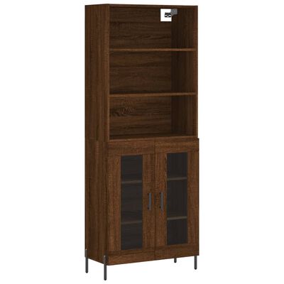 vidaXL Skříň highboard hnědý dub 69,5 x 34 x 180 cm kompozitní dřevo