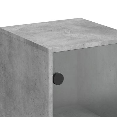 vidaXL Odkládací skříňka skleněná dvířka betonově šedá 35x37x100 cm