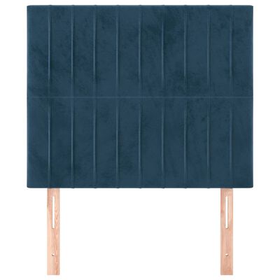 vidaXL Čelo postele 2 ks tmavě modré 90x5x78/88 cm samet