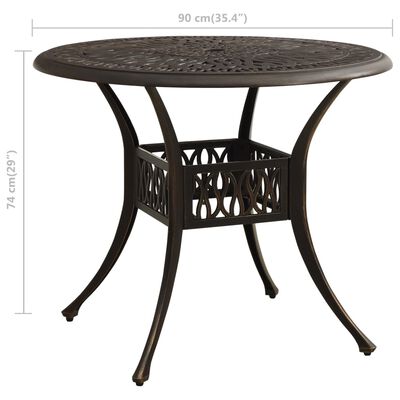 vidaXL 5dílný bistro set litý hliník bronzový