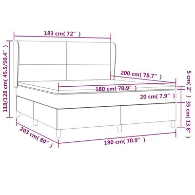 vidaXL Box spring postel s matrací cappuccino 180 x 200 cm umělá kůže