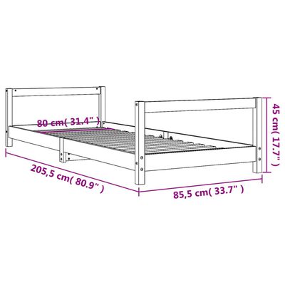 vidaXL Dětská postel bílá 80 x 200 cm masivní borové dřevo