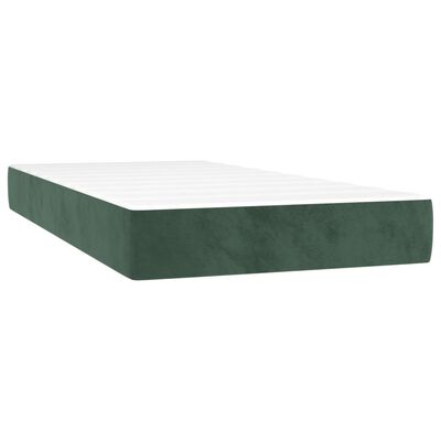 vidaXL Box spring postel s matrací tmavě zelená 200x200 cm samet