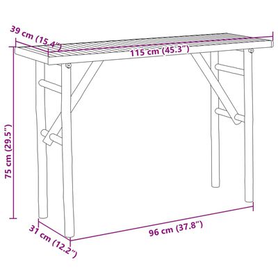 vidaXL Konzolový stolek 115 x 39 x 75 cm bambus