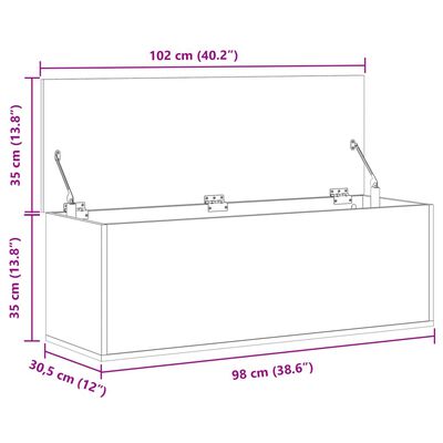 vidaXL Úložný box šedý sonoma 102 x 35 x 35 cm kompozitní dřevo