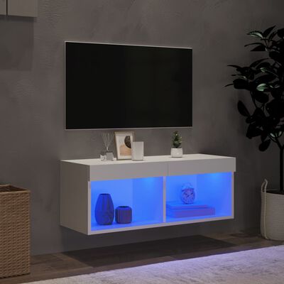 vidaXL TV skříňka s LED osvětlením bílá 80 x 30 x 30 cm