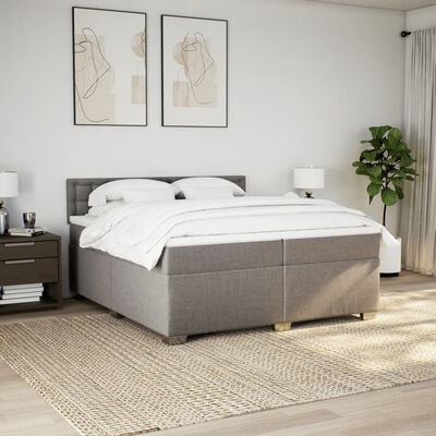 vidaXL Box spring postel s matrací taupe 200x200 cm textil