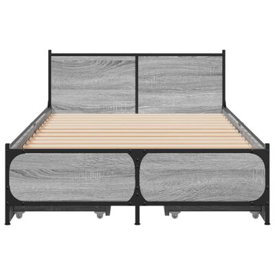 vidaXL Rám postele se zásuvkami šedý sonoma 75x190 cm kompozitní dřevo