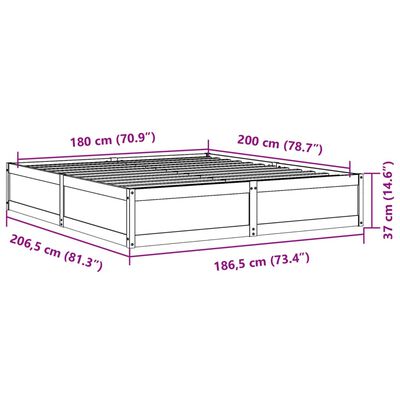 vidaXL Postel bez matrace bílá 180 x 200 cm masivní borovice